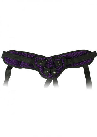 Harness The Moment Velvet Strap On Corset - Purple