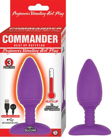 Commander Beginner's Vibrating Hot Butt Plug Purple