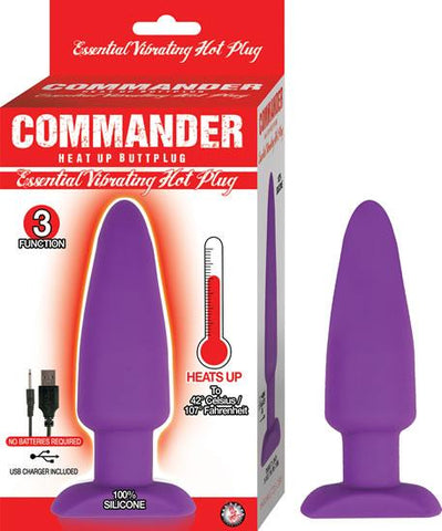 Commander Essential Vibrating Hot Butt Plug Purple