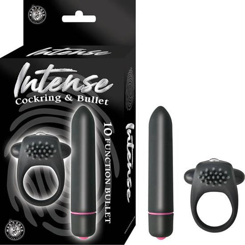 Intense Cockring & Bullet Vibrator Black