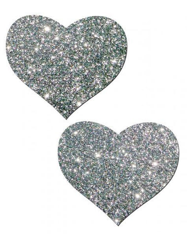 Heart Silver Glitter Pasties O-S