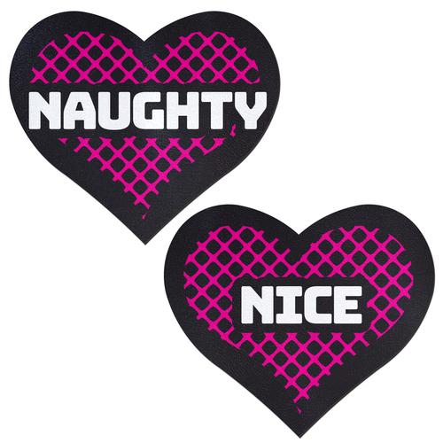 Pastease Naughty & Nice Heart Black, Pink Pasties