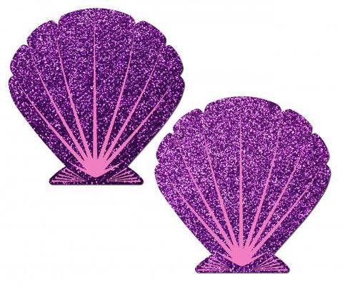 Mermaid Glitter Purple & Pink Seashell Pasties O-S