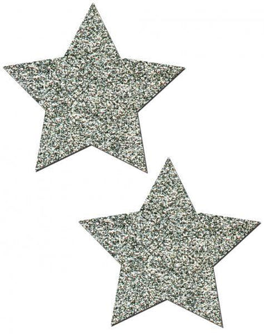 Rockstar Silver Glitter Star Pasties O-S