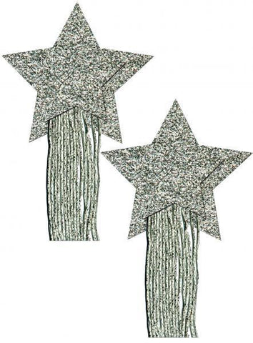 Star Tassel Silver Glitter Pasties O-S