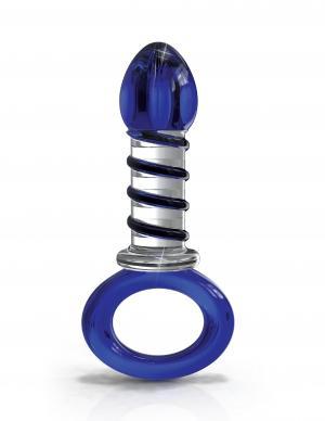 Icicles No 81 Blue Glass Massager with Ring End