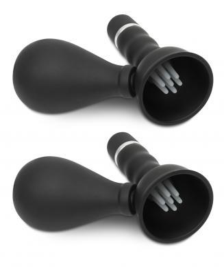 Cordless Vibrating Nipple Suckers Waterproof - Black