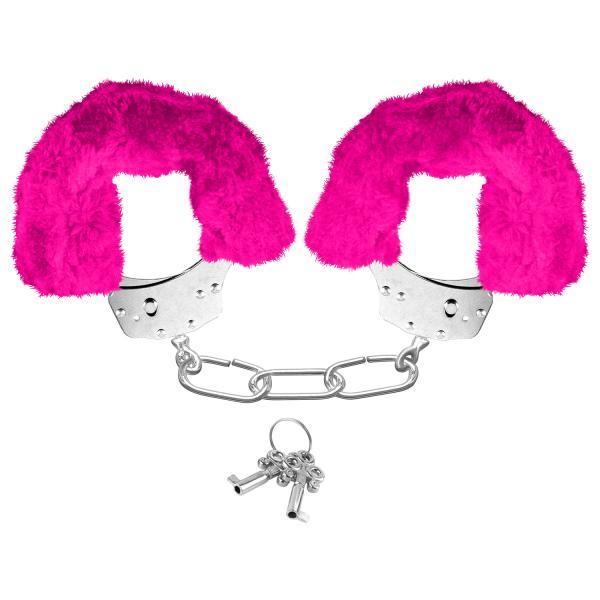 Neon Furry Cuffs Pink Handcuffs