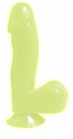 Basix Rubber 6.5 inches Glows Dong Suction Cup