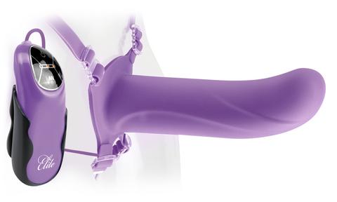 Fetish Fantasy Elite 6 inches Vibrating Hollow Strap On Purple