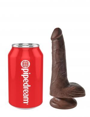 King Cock 6 inches Cock with Balls Brown Dildo