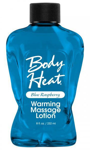 Body Heat Warming Massage Lotion Blue Raspberry 8oz