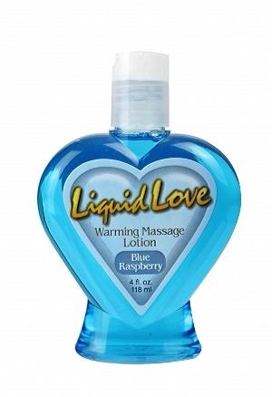 Liquid Love Warming Massage Lotion Blue Raspberry 4 oz