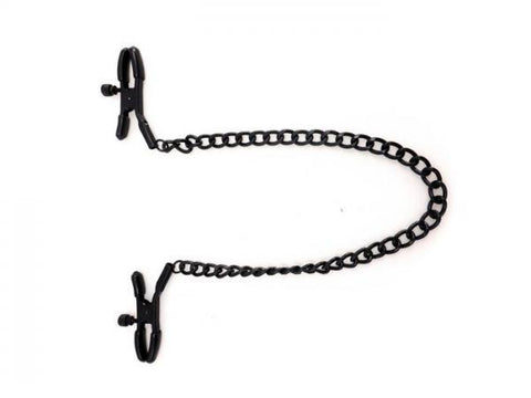 M2M Nipple Clamps Small Plier Black With Chain