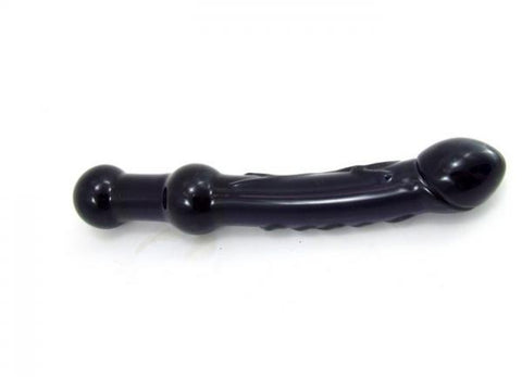 Boro Glass Veined Prostate Probe with Handle Black