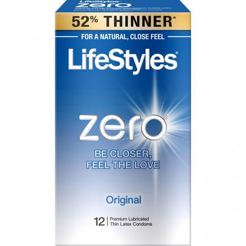 Lifestyles Zero Original 12 Pack Thin Latex Condoms