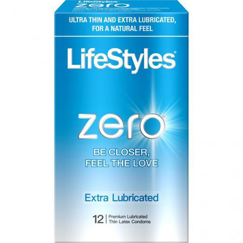 Lifestyles Zero Extra Lubricated 12 Pack Latex Condoms