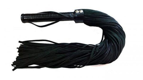 Rouge Long Suede Flogger Leather Handle Black