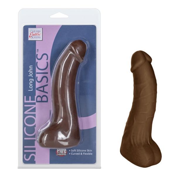 Silicone Basics Long John Brown Dildo