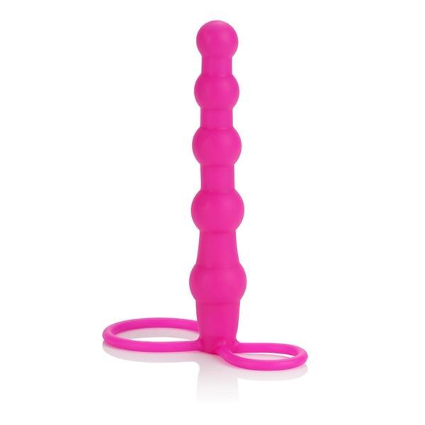 Silicone Beaded Dual Penetrator - Pink