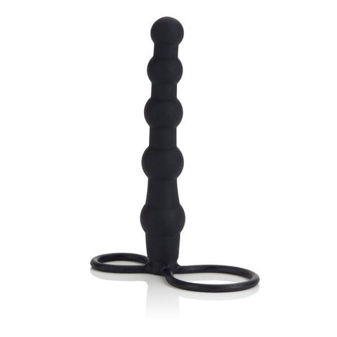 Silicone Love Rider Beaded Dual Penetrator Black