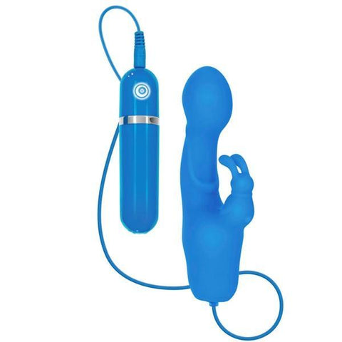 Silicone Gyration 10 Function Bunny Vibrator Blue