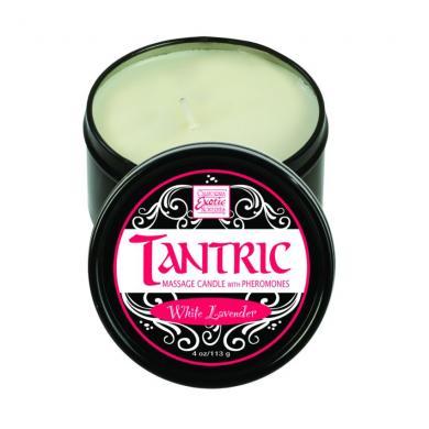 Tantric Soy Massage Candle W-PheromonesWhite Lavender