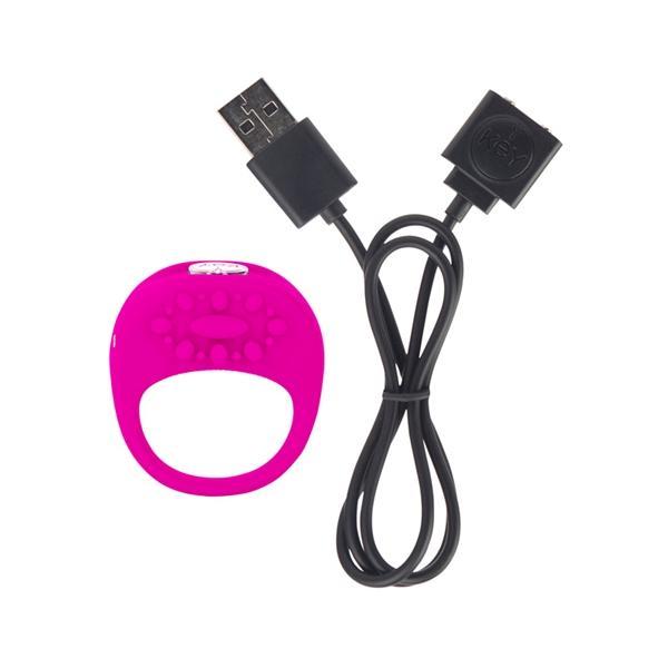 Ela Rechargeable Vibrating Silicone Ring Waterproof - Pink