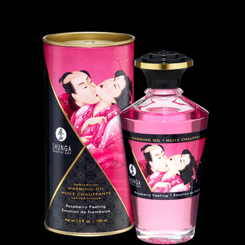 Shunga Warming Massage Oil Raspberry 3.5 fluid ounces