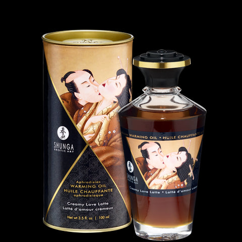 Shunga Warming Massage Oil Love Latte 3.5 fluid ounces