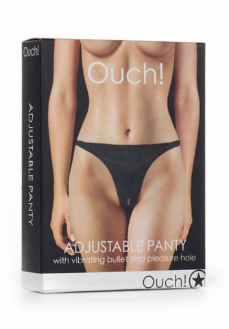 Ouch Adjustable Panty with Vibrating Bullet Black