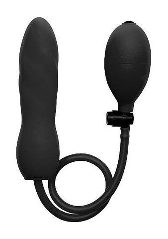 Ouch Inflatable Silicone Twist Butt Plug Black