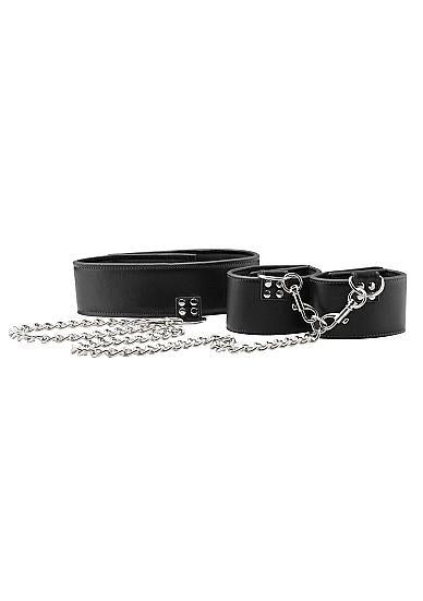 Ouch Reversible Collar And Wrist Cuffs Black