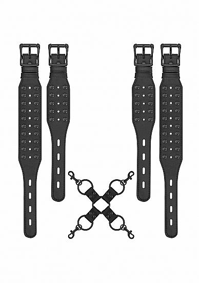 Ouch! Skulls & Bones Hogtie with Spikes Black