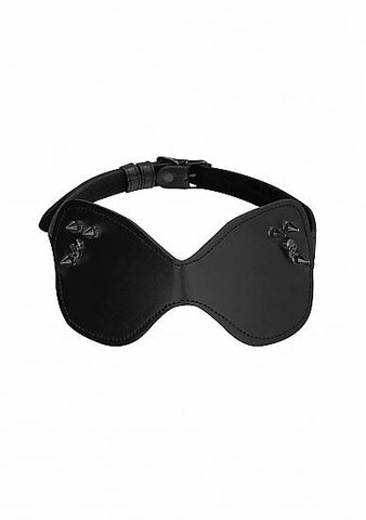 Ouch! Skulls & Bones Eye Mask Large with Skulls and Spikes Black