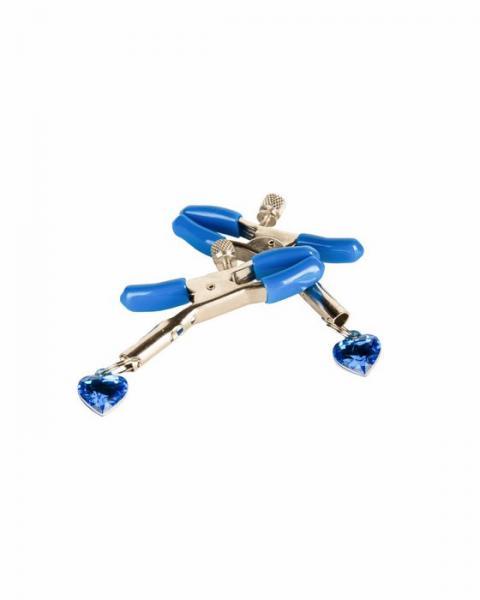 Jewel Adorned Nipple Clamps Blue