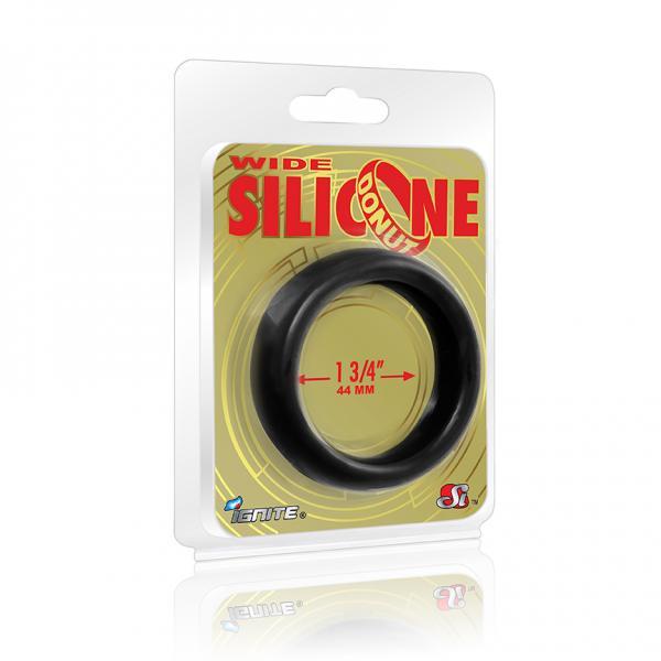 Wide Silicone Donut Black 1.75" Ring