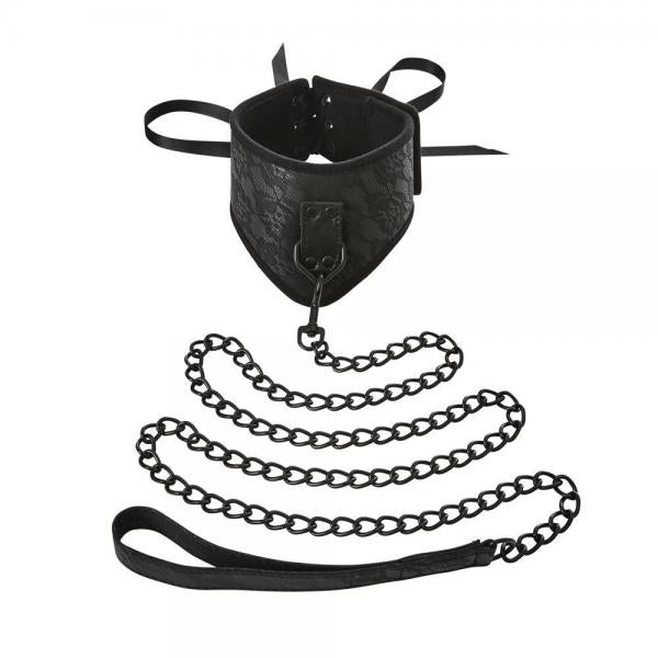 Sincerely Lace Posture Collar & Leash Black