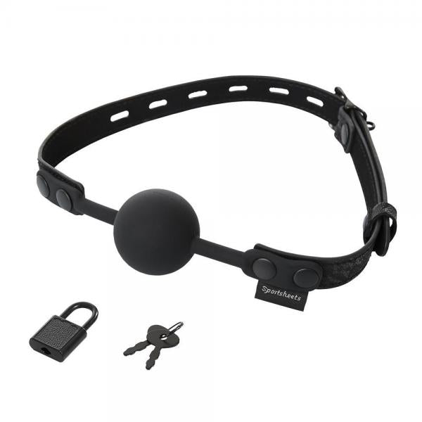 Sincerely Locking Lace Ball Gag Black O-S