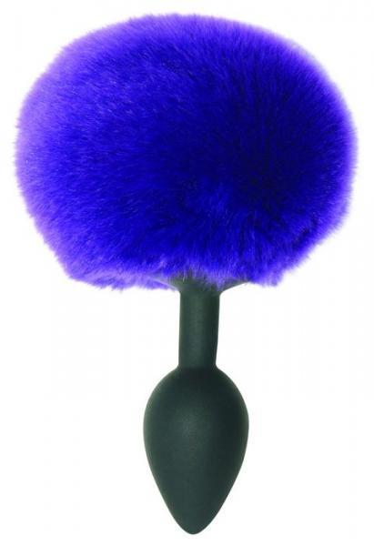 Midnight Silicone Bunny Butt Plug Purple Rabbit Fur