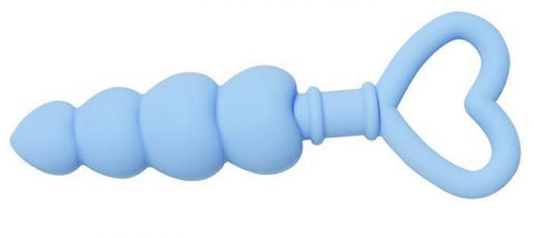 Sex In The Shower Blue Silicone Heart Anal Beads