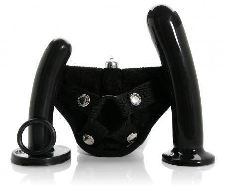 Bend Over Intermediate Vibrating Harness Black