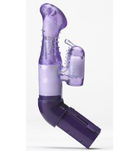 Joystick Bent Handle Purple Rabbit Vibrator