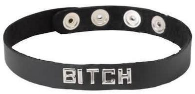 Wordband Collar Bitch  - Black