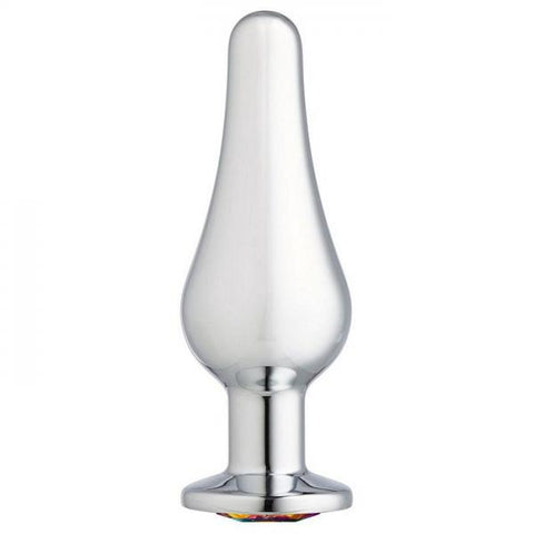 Cloud 9 Gems Silver Chromed Tall Anal Plug Small