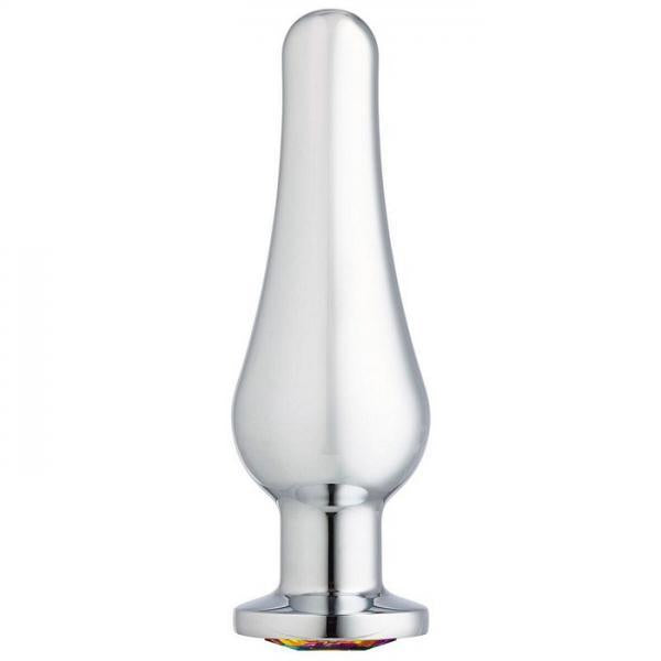 Cloud 9 Gems Silver Chromed Tall Anal Plug Medium