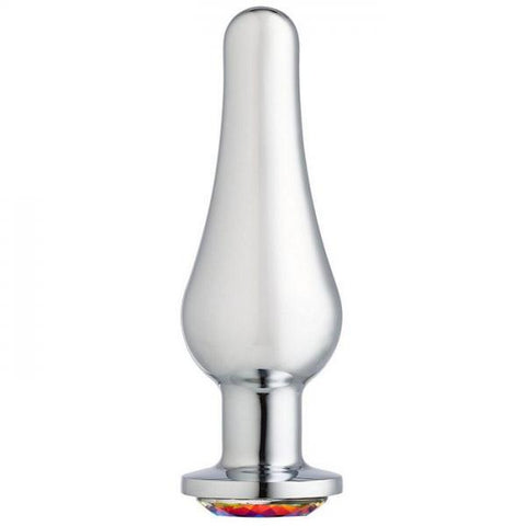 Cloud 9 Gems Silver Chromed Tall Anal Plug Large