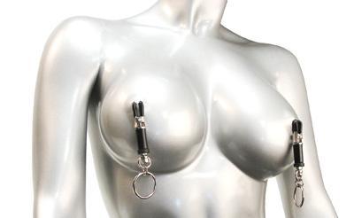 Adjustable Bondage Ring Barrel Nipple Clamps