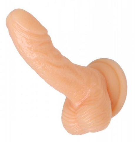 Silicone Curvy 4 inches Suction Cup Dildo Beige