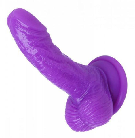 Silicone Curvy 4 inches Suction Cup Dildo Purple